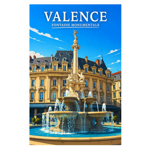 Affiche Valence Fontaine Monumentale