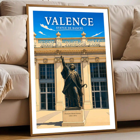 Affiche Valence Statue de Bancel
