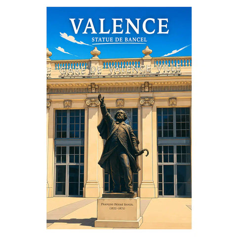 Affiche Valence Statue de Bancel
