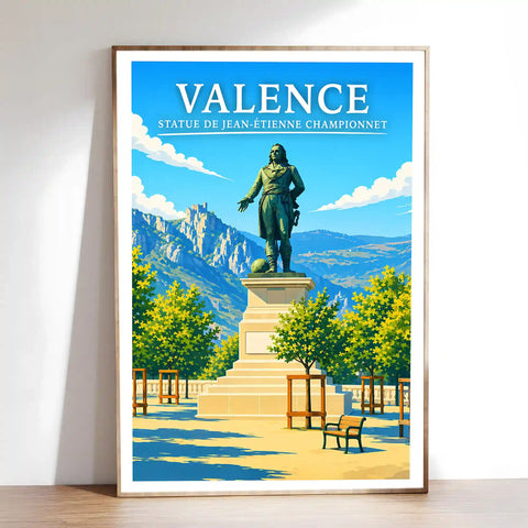 Affiche Valence Statue de Jean-Étienne Championnet