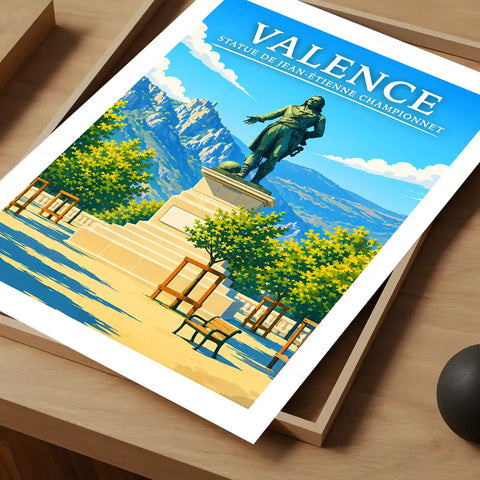 Affiche Valence Statue de Jean-Étienne Championnet