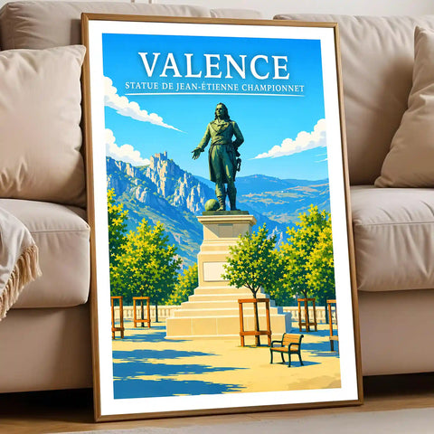 Affiche Valence Statue de Jean-Étienne Championnet