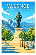 Affiche Valence Statue de Jean-Étienne Championnet