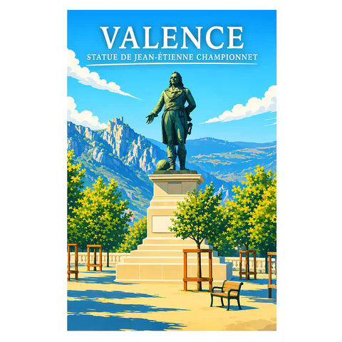 Affiche Valence Statue de Jean-Étienne Championnet