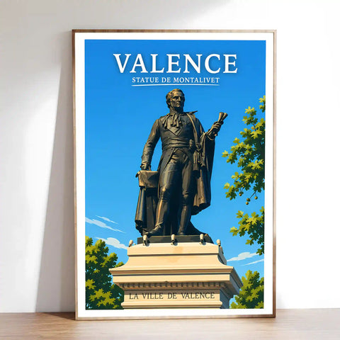 Affiche Valence Statue de Montalivet