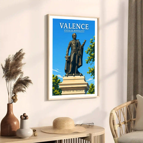Affiche Valence Statue de Montalivet