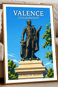 Affiche Valence Statue de Montalivet