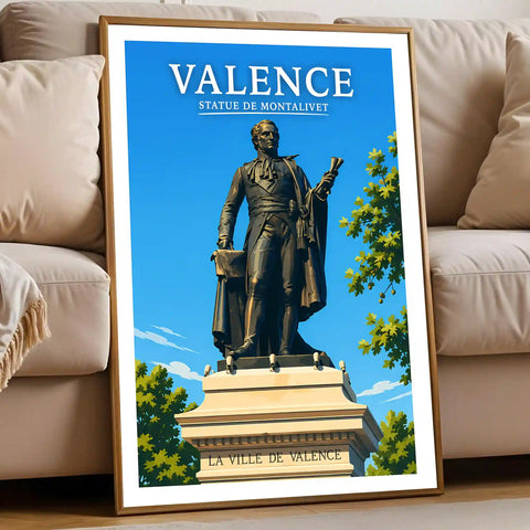 Affiche Valence Statue de Montalivet