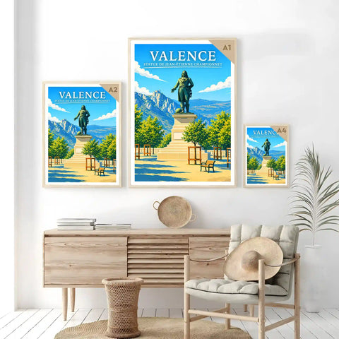 Affiche Valence Statue de Montalivet