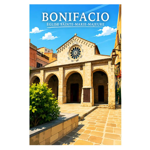 Affiche Bonifacio Église Sainte-Marie-Majeure