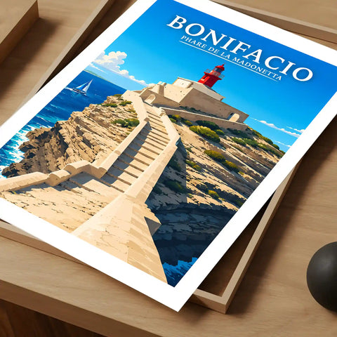 Affiche Bonifacio Phare de la Madonetta
