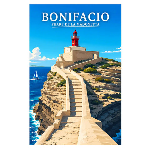 Affiche Bonifacio Phare de la Madonetta