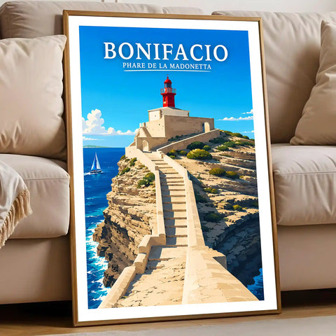 Affiche Bonifacio Phare de la Madonetta