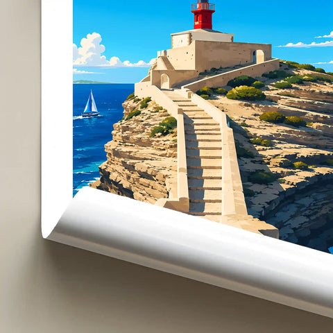 Affiche Bonifacio Phare de la Madonetta