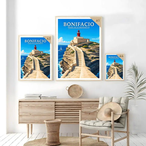 Affiche Bonifacio Phare de la Madonetta