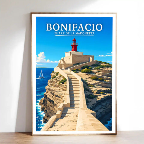 Affiche Bonifacio Phare de la Madonetta