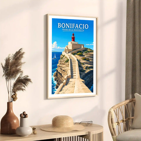 Affiche Bonifacio Phare de la Madonetta