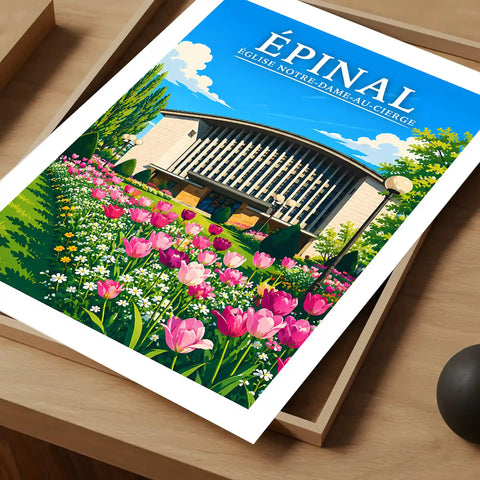 Affiche Épinal Église Notre-Dame-au-Cierge