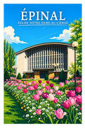 Affiche Épinal Église Notre-Dame-au-Cierge