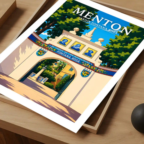 Affiche Menton Jardin Fontana Rosa