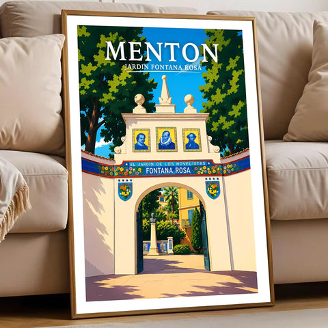 Affiche Menton Jardin Fontana Rosa