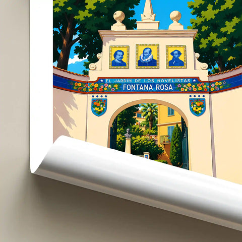 Affiche Menton Jardin Fontana Rosa