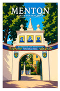 Affiche Menton Jardin Fontana Rosa