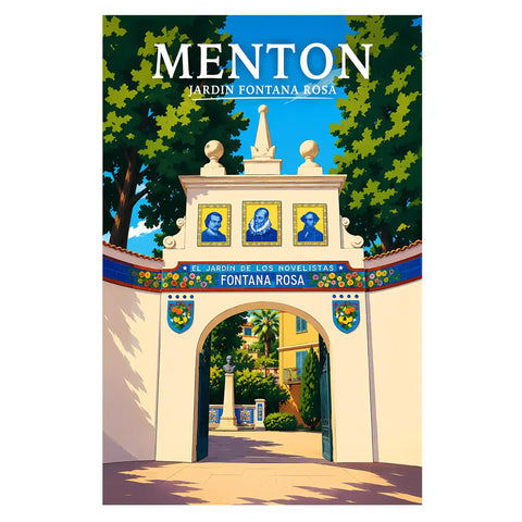 Affiche Menton Jardin Fontana Rosa