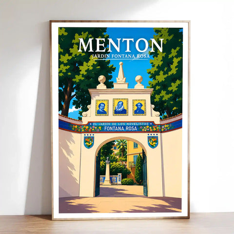 Affiche Menton Jardin Fontana Rosa