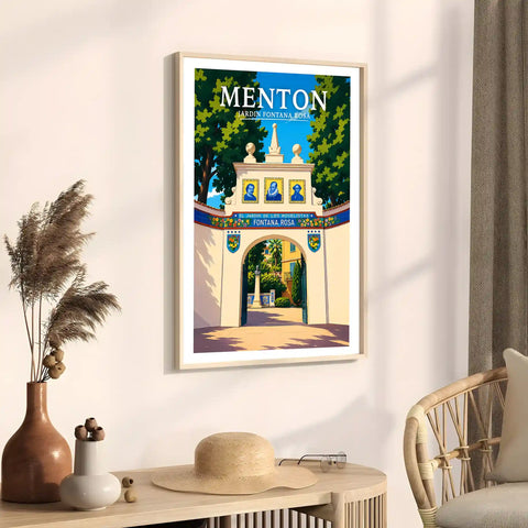 Affiche Menton Jardin Fontana Rosa