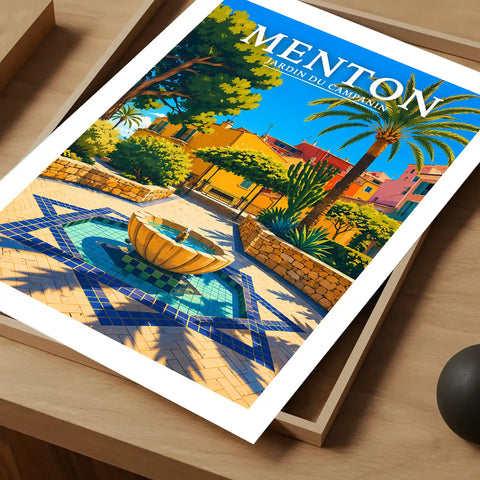 Affiche Menton Jardin du Campanin