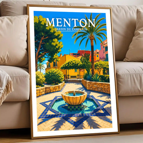 Affiche Menton Jardin du Campanin
