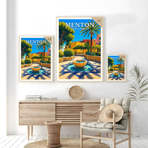 Affiche Menton Jardin du Campanin