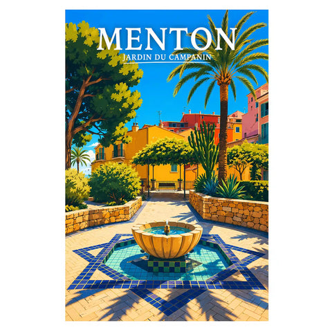 Affiche Menton Jardin du Campanin