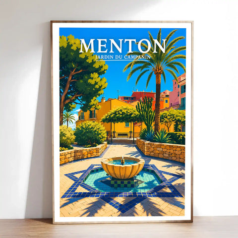 Affiche Menton Jardin du Campanin