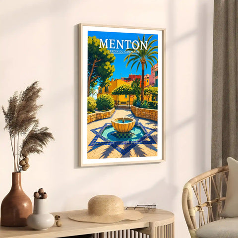Affiche Menton Jardin du Campanin