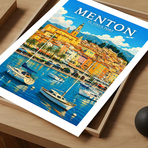 Affiche Menton Le Vieux Port