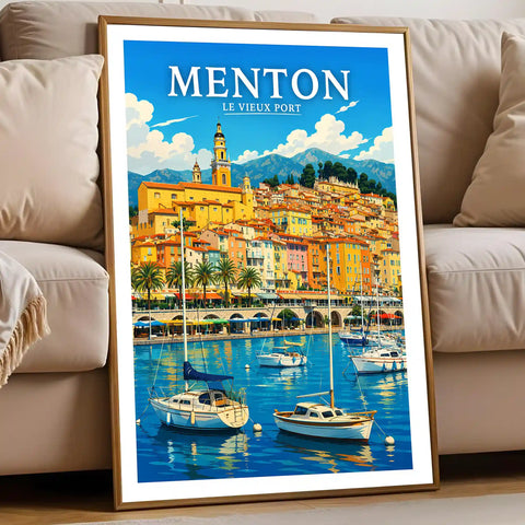 Affiche Menton Le Vieux Port