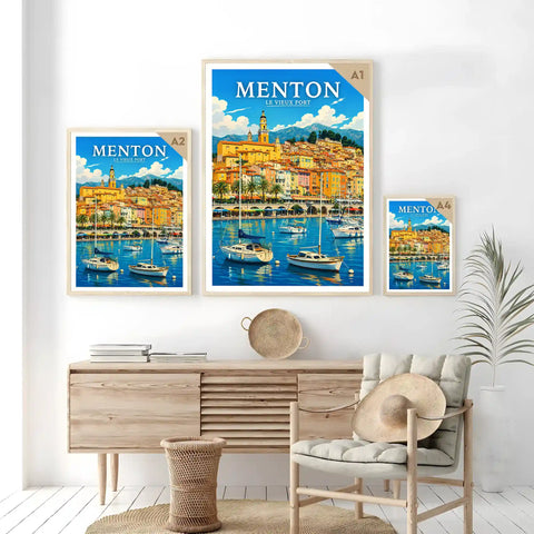 Affiche Menton Le Vieux Port