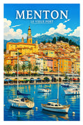 Affiche Menton Le Vieux Port