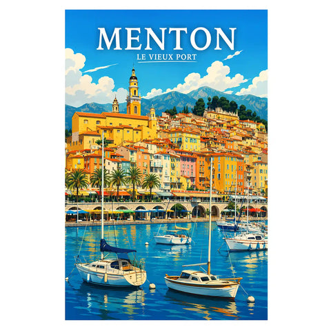 Affiche Menton Le Vieux Port