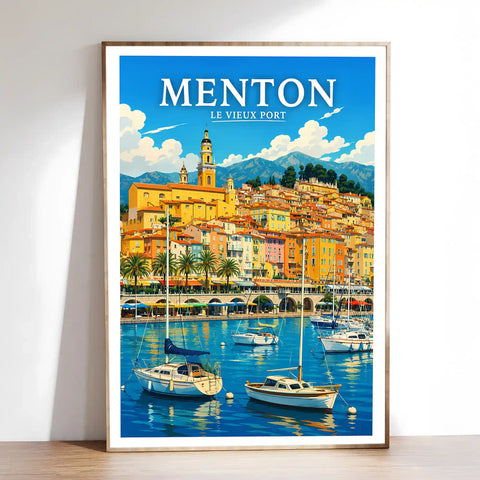 Affiche Menton Le Vieux Port