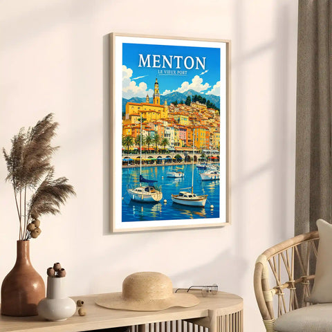 Affiche Menton Le Vieux Port