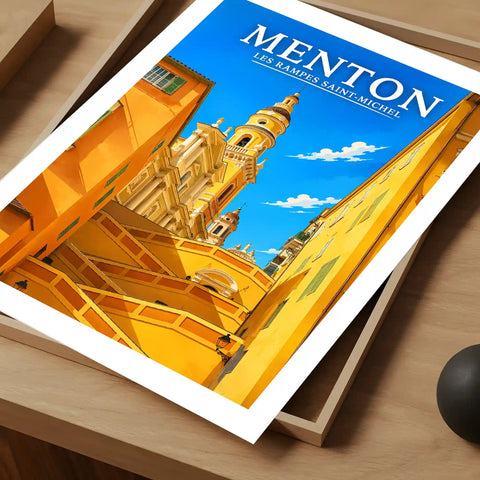 Affiche Menton Les Rampes Saint-Michel