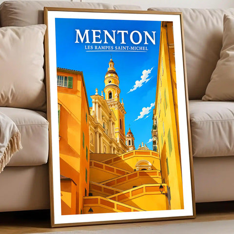 Affiche Menton Les Rampes Saint-Michel