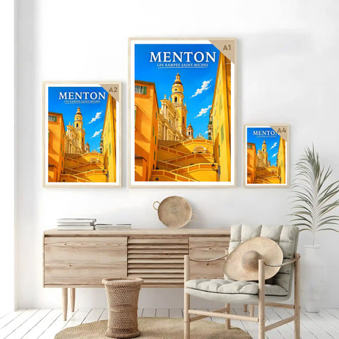 Affiche Menton Les Rampes Saint-Michel
