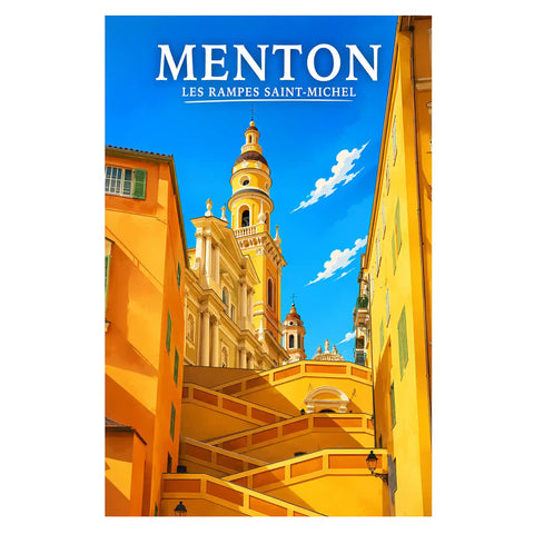 Affiche Menton Les Rampes Saint-Michel