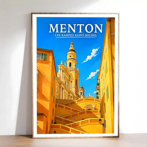 Affiche Menton Les Rampes Saint-Michel
