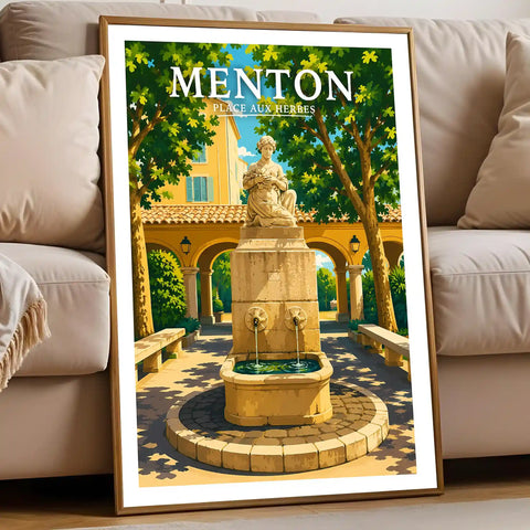 Affiche Menton Place aux Herbes