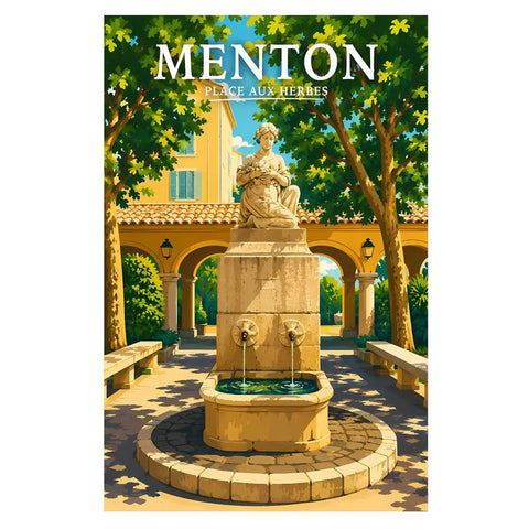 Affiche Menton Place aux Herbes